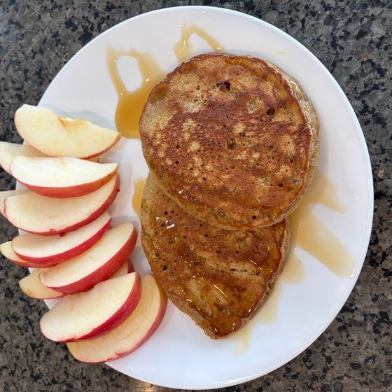 Sneakies pancakes, real families enjoying breakfast