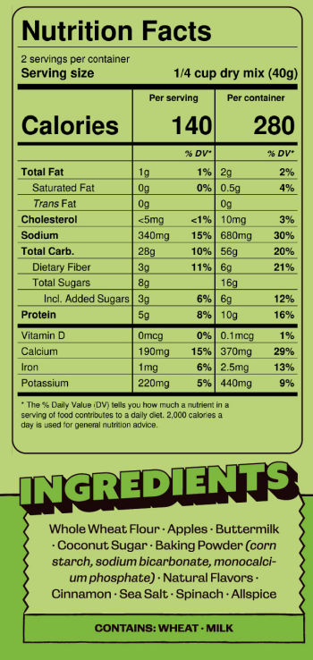 Apple Pie Agents nutrition facts and ingredients panel